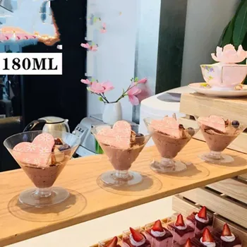 

30Pcs 6oz/180ml Mousse Dessert Cup Plastic Sample Dish Cake Jelly Pudding Cups Kitchen Accessories Party Wedding Supplies