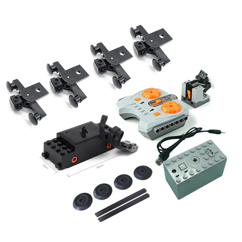 

MOC IR RC Tracked Remote Control Motor Power Function Train Cars fit for 10219 10254 10183 75955 Technic Building Block Toys