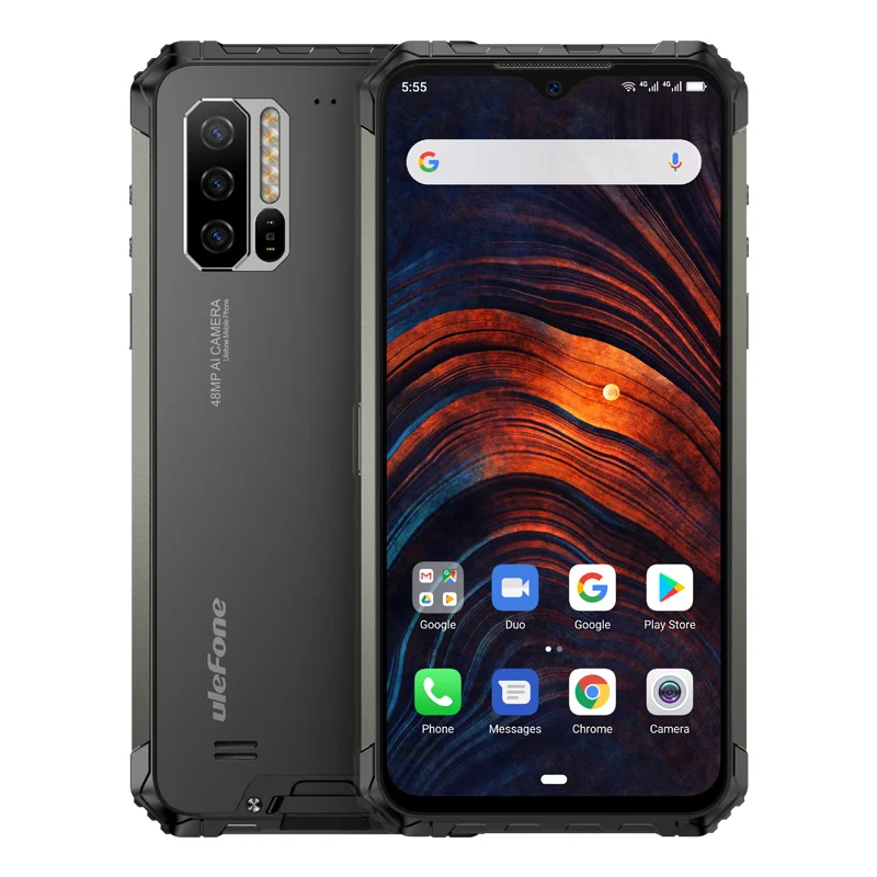 Black Ulefone Armor 7 глобальная версия IP68/IP69K прочный телефон Helio P90 Восьмиядерный 8 ГБ+ 128 ГБ 48мп Тройная камера 5500 мАч Android 9,0 NFC - Цвет: Black