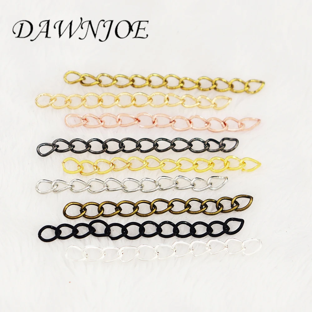 

100pcs/lot 50mm 70mm Necklace Extension Chain Bulk Bracelet Extended Chains Tail Extender DIY Jewelry Making Findings