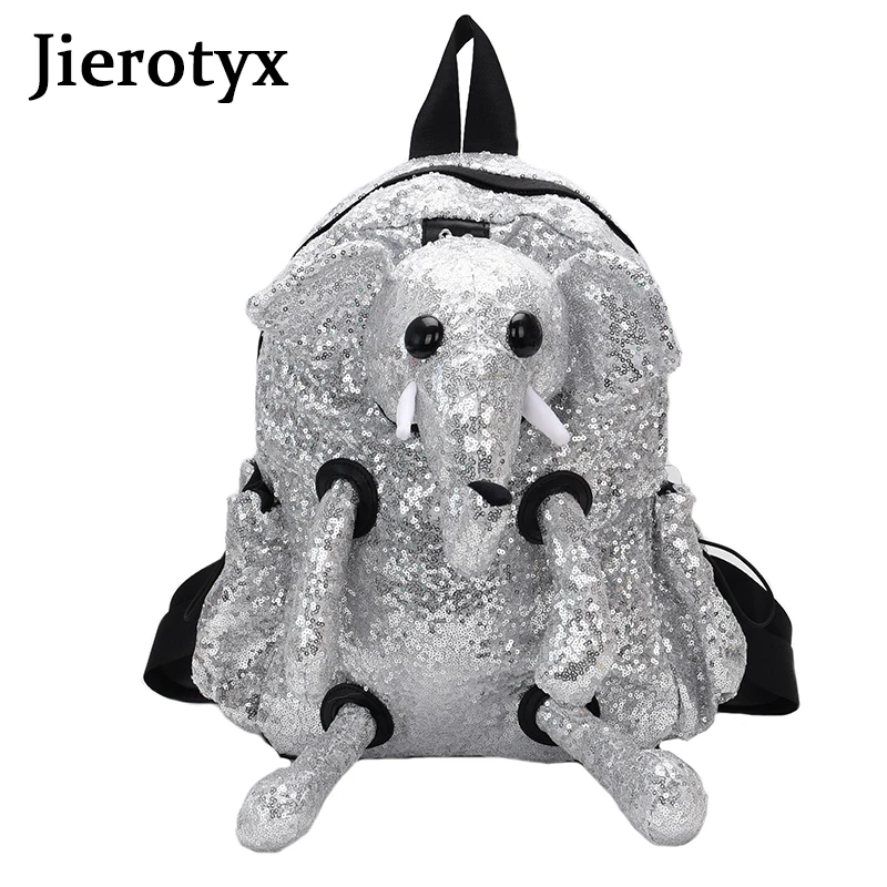 

JIEROTY Glitter Big Bear Creative Girl Bag Korean Version Of The New Large Capacity Backpack Shoulder Bag Ladies Shiny back