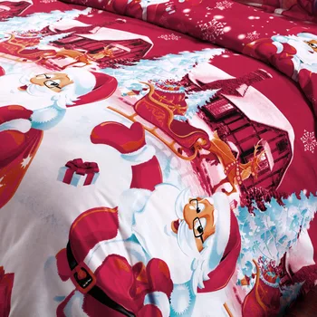 

Home 3D Christmas Bedding Sets Bedclothes Cover Bed Sheet 2 Pillowcases Printed Cartoon Christmas Gift Santa Claus Bedding Sets
