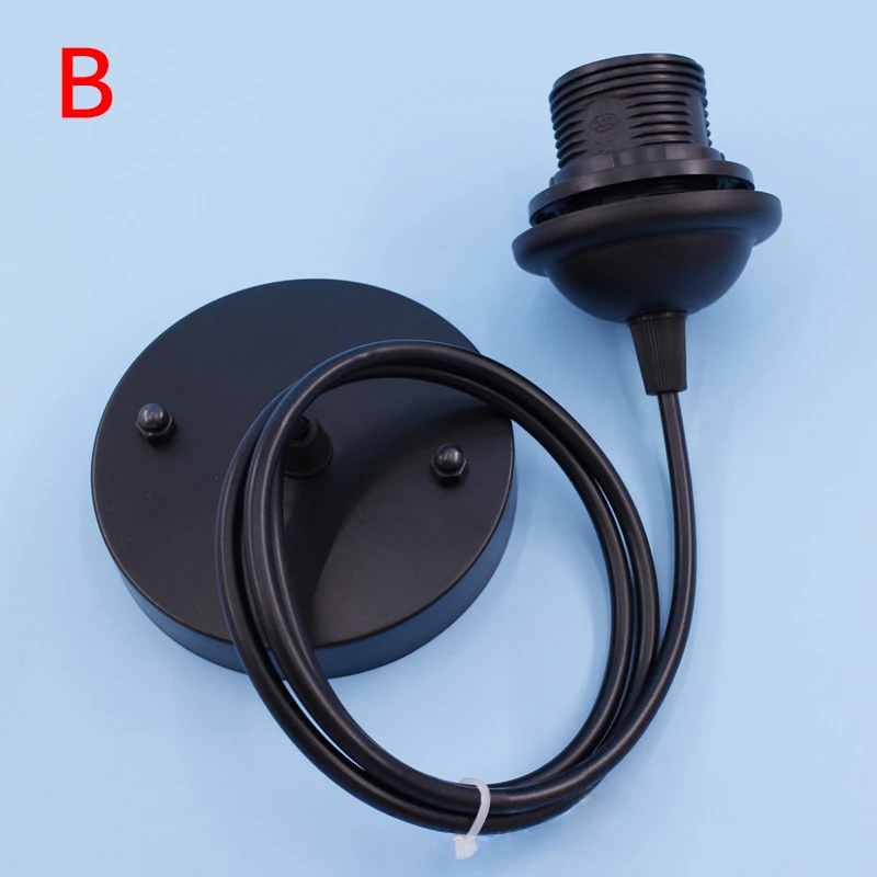 Black E27 полный зуб лампа голова подвесной светильник Оригинальность DIY подвесной светильник s лампы головки обеденный подвесной светильник на присоске - Цвет корпуса: Black