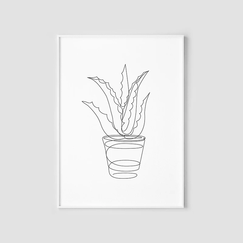 Растительное настенное искусство с печатью Минималистичная печать растений