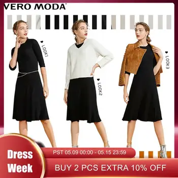 

Vero Moda Women's Vintage Style Slim Fit Stretch Round Neckline Knitted Party Dress | 319346513
