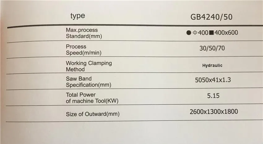 GB4240/50 РАСПИЛОВОЧНЫЙ станок ленточной пилы для резки металла машина Горизонтальная деревообрабатывающая ленточная пила для резки металла