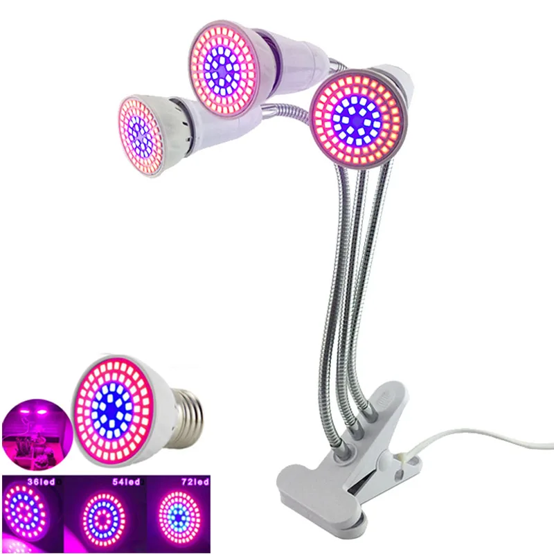 Bulb 3 Head Lamps Cultivo  Plant Grow Light red blue light For Hydro Growth Lamp Growbox LED Indoor Greenhouse Fitolampy