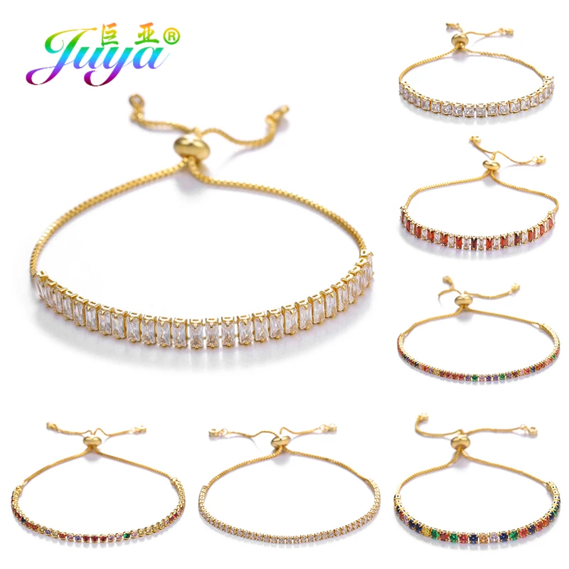 Juya роскошные свадебные украшения ручной работы AAA кубический цирконий коготь цепи очаровательные браслеты для женщин браслеты дружбы
