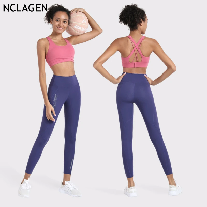 NCLAGEN Yoga Sets Women Gym Clothes Naked-feel Fabric Buttery-Soft Pocket  Sportswear Leggings Top Sport Outfit Bra Fitness Suit - AliExpress