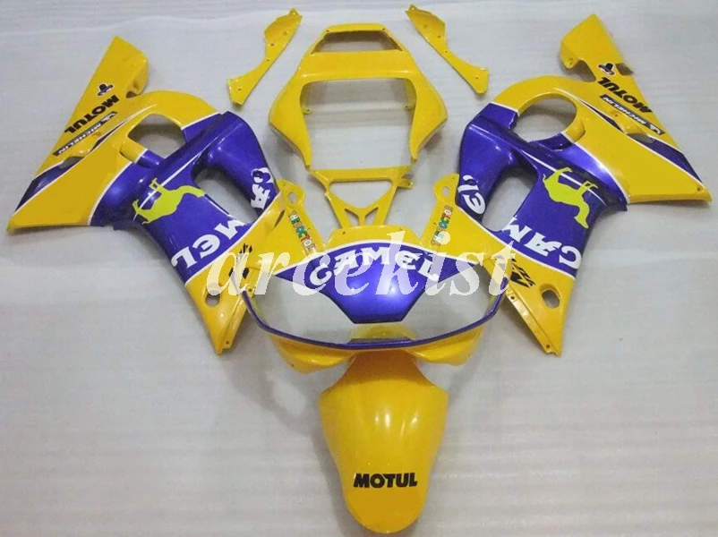 4 подарки ABS мотоцикл полный обтекатель комплект подходит для YAMAHA YZF-R6 1998 1999 2000 2001 2002 98 99 00 01 02 тела набор желтый