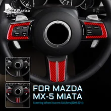 Carbon Fiber for Mazda MX 5 MIATA MX5 2009 2010 2011 2012 2013 2014 2015 Accessories Interior Trim Steering Wheel Cover Sticker