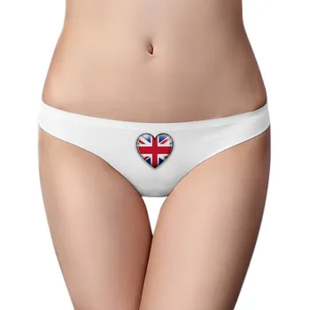 

Union Jack Heart-shaped Britain UK Flag Women Panties Invisible Seamless Briefs G-string T-back 2pcs Gift