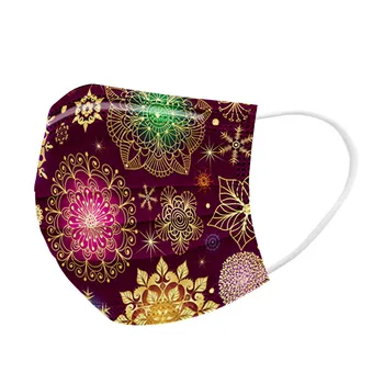 

10/30pc Children Christmas Disposable Mask Fireworks Print Breathable Mouth Face Mask 3layers Non-woven Earloops Mask Mondkapjes