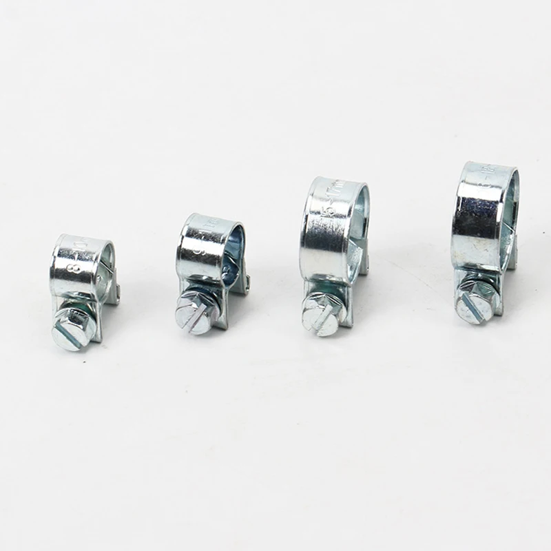 Car Fuel Hose Clips Hoses Clamps Set Mini Carbon Steel Air Hose Clamp Diesel Petrol Pipe Clips Auto Parts 10PCS/Set hose clamps spring clip clamps spring clamps