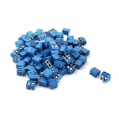 

100pcs DG301 3P Plug-in Screw Terminal Block Connector 5.08mm Pitch Blue