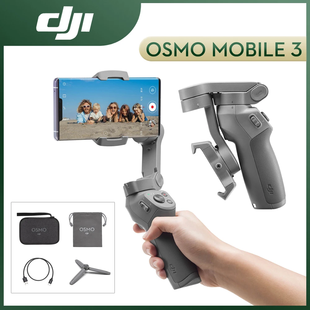 DJI Osmo Mobile 3 Combo 3-Axis Handheld Gimbal Smartphone Stabilizer Selfie Stick Foldable Design Active Track Gesture Controll