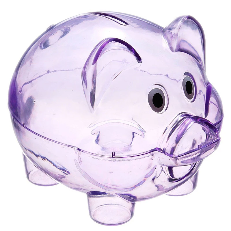 

Cute Plastic Pig Clear Piggy Bank Coin Box Money Cash Saving Case Kids Toy Gift
