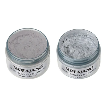 

2x Mofajang Style Styling Products Hair Color Wax Dye One-Time Molding Paste Hair Dye Wax Make Up Gray & White