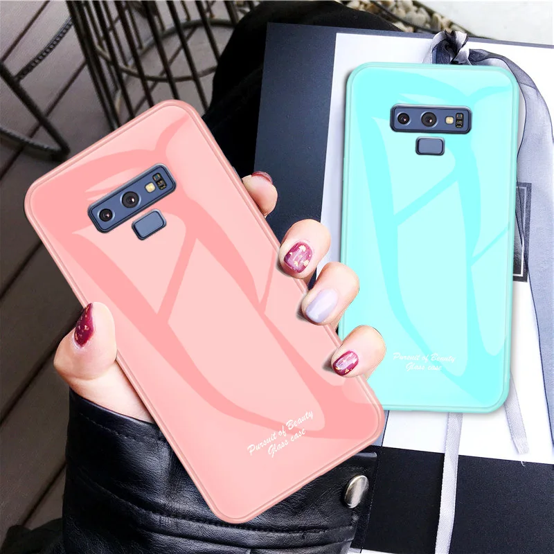 Macaron стеклянный чехол для samsung Galaxy Note 9, Модный милый Противоударный задняя крышка для samsung Note9, задняя крышка для телефона 6,4"
