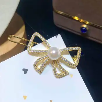 

New products recommend fashionable pearl amber Jade Butterfly hairpin simple temperament different personality style