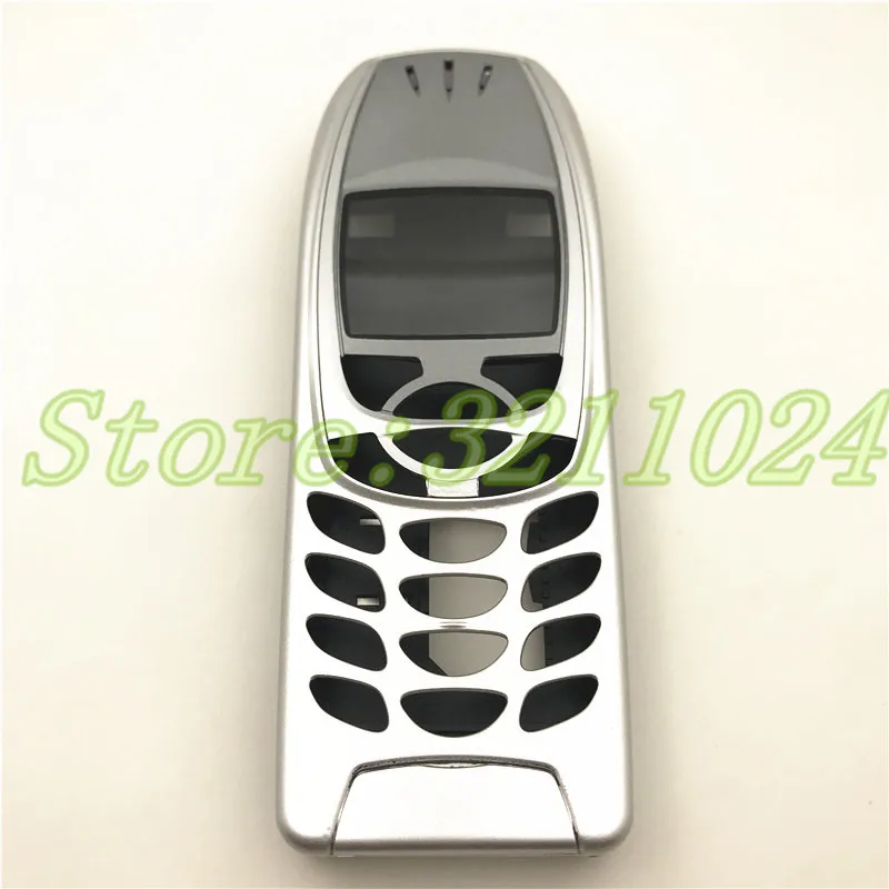 Silver 10 шт. Новинка для Nokia 6310i чехол Корпус 6310 Батарейная дверь средняя рамка Передняя рамка Замена части(без клавиатуры)+ логотип - Цвет: Silver