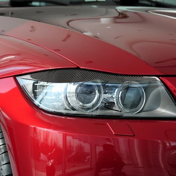 

For BMW E90 Front Headlamp Eyebrows 3 series 2005-2012 accessories Carbon Fiber Headlights Eyebrows Eyelids Car Stickers