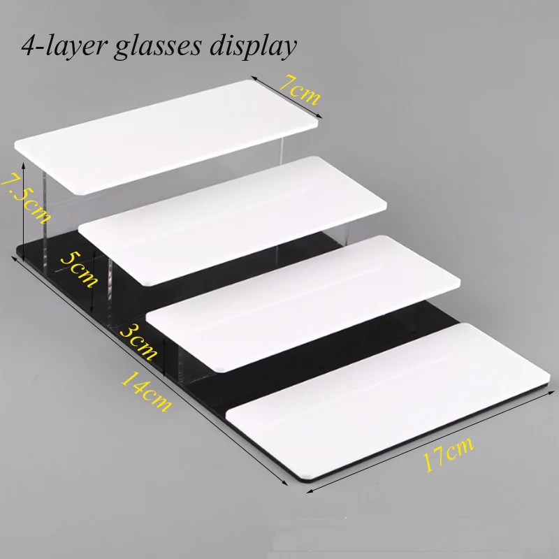 Top 2/3/4-layer White&Black Acrylic Sunglasses Display Riser Stand Glasses Holder Organizer Sunglasses Showcase For Home Store
