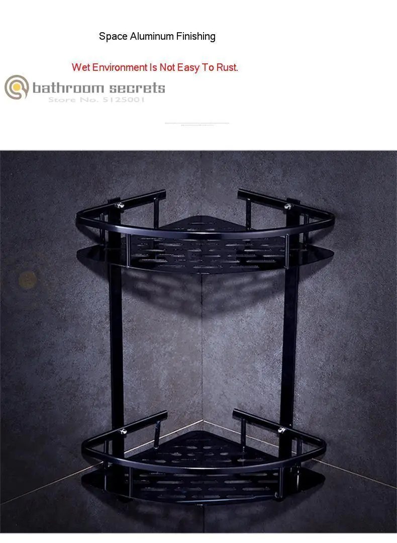 Bathroom Shelf Toilet Toilet Vanity Towel Storage Free Punching Wall-mounted Corner Frame Bathroom Towel Hanger