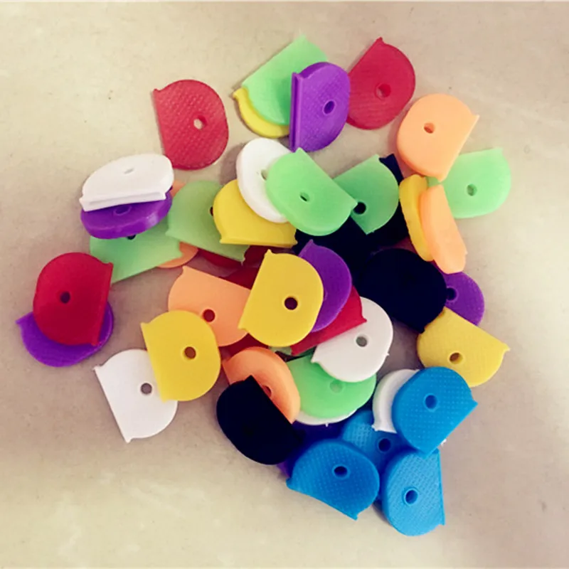 Key Caps Covers 5pcs Mixed Color Hollow Rubber Key Covers Multi Color Round Soft Silicone Keys Locks Cap Elastic Topper Keyring