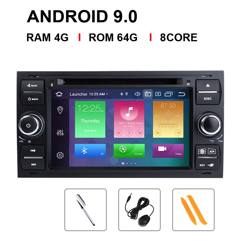 8 Core 64 ROM 4 ГБ ips DSP 2 din Android 9 автомобильный Радио мультимедиа для Ford Focus 2 3 mk2 Mondeo 4 Kuga Fiesta Transit подключения S-MAXC-MAX8 Core64G - Цвет: 8 Core 64 ROM