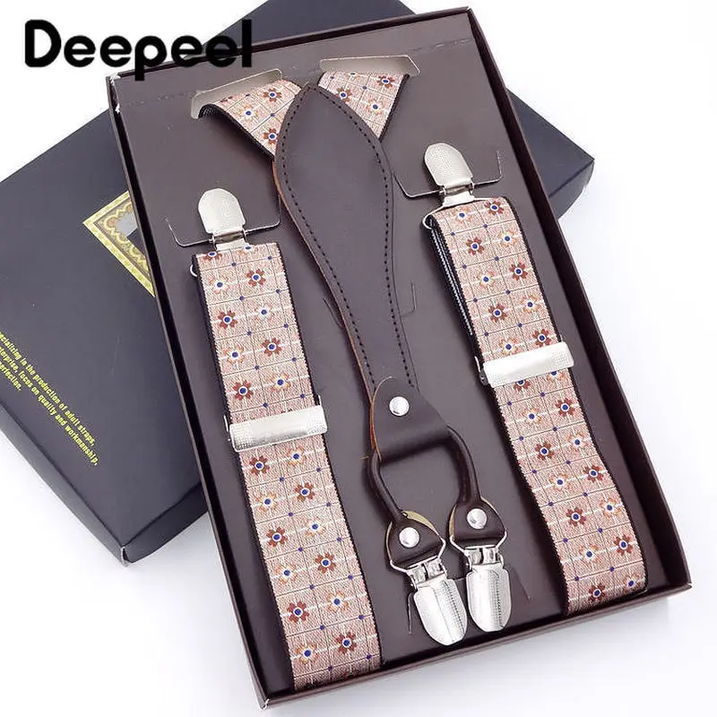 Deepeel 1 шт. 120 см Для мужчин костюм ремни подтяжки 4 зажим крепится там эластичный