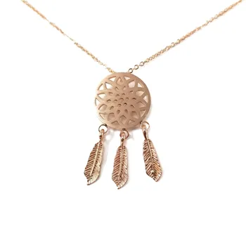 

10PCS India Style Women Vintage Pendant Dream Catcher Necklace Long chain Stainless Steel Charm Bohemia Necklace
