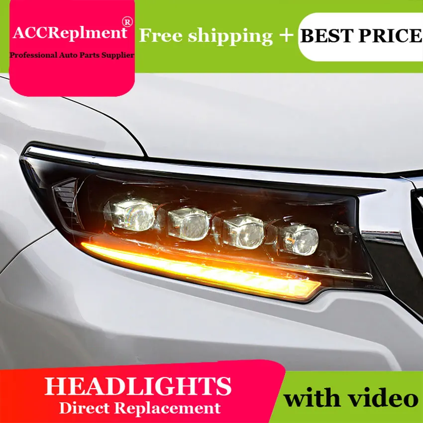 Автомобильный Стайлинг для Toyota prado светодиодный фары- светодиодный головной фонарь все светодиодный Противотуманные фары Дневные ходовые огни