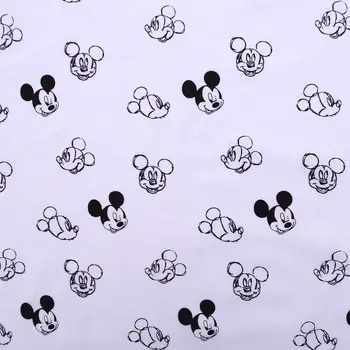 

1 yard Soft and smooth Cotton Woven Fabric - mickey head on white background (width=140cm)