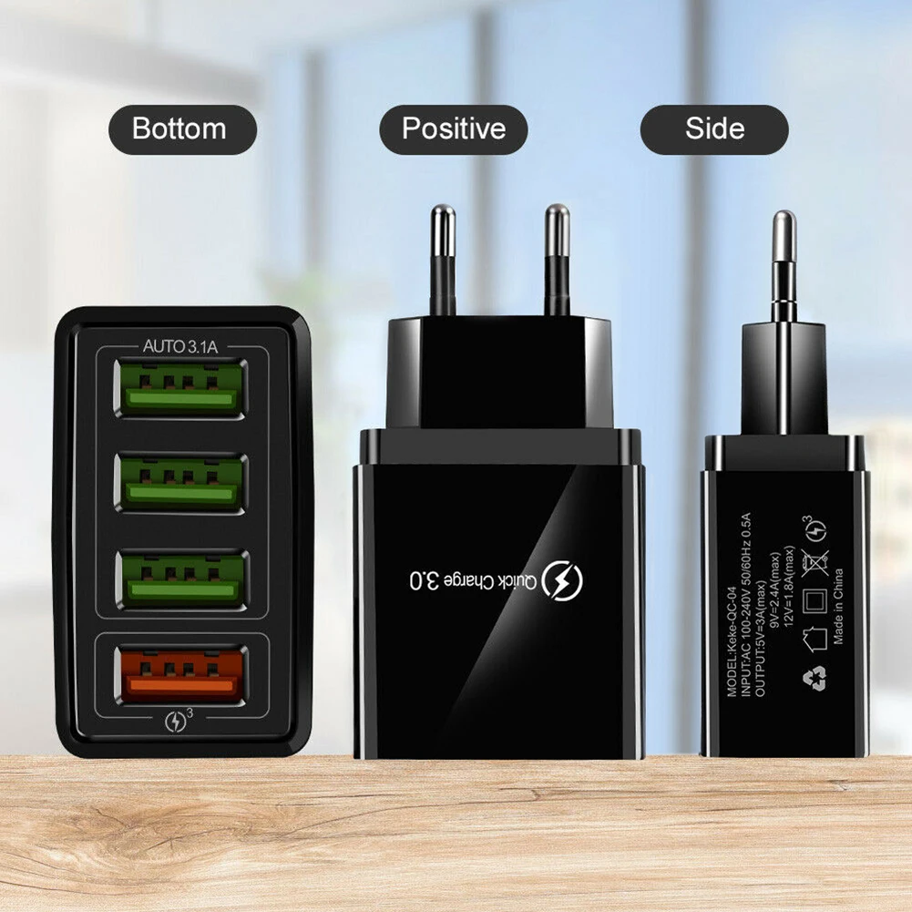 QC3.0 Быстрая зарядка 4 usb порта USB настенное зарядное устройство для мобильного телефона адаптер usb для путешествия зарядное устройство power Bank зарядное устройство
