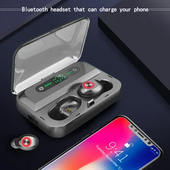 

F9 TWS Earphones Bluetooth 5.0 Wireless Earbuds HIFI headsets Stereo Bass headset With MIC 1500mAh Rechargeable mobile phone