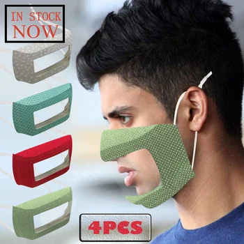 

4PCS Mask With Clear Window Visible Expression For The Deaf And Hard Of Hearing Reusable Mask Face Shield Masque Mouth-muffle
