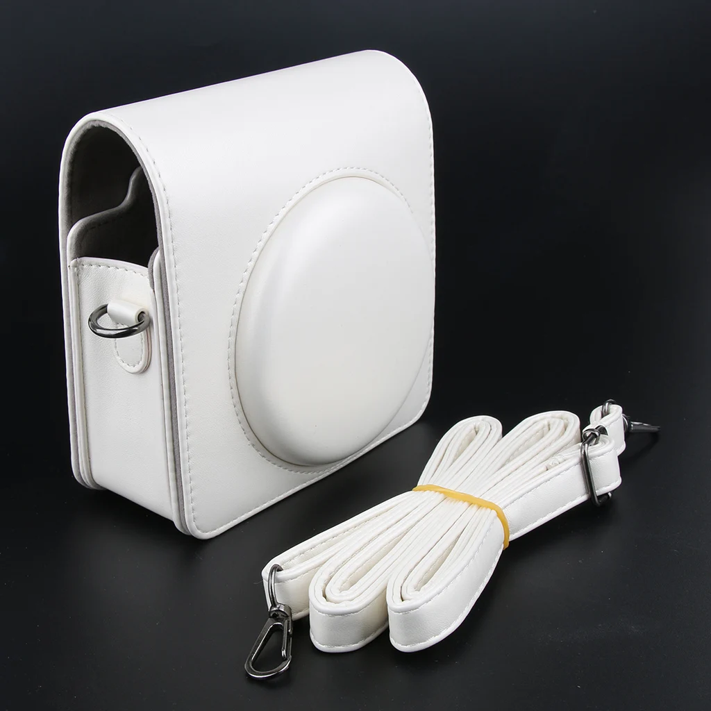 PU Leather Dust-proof Camera Case Bag Protector with Adjustable Strap for Fujifilm Instax Square SQ6 Film Photo Camera - Цвет: White
