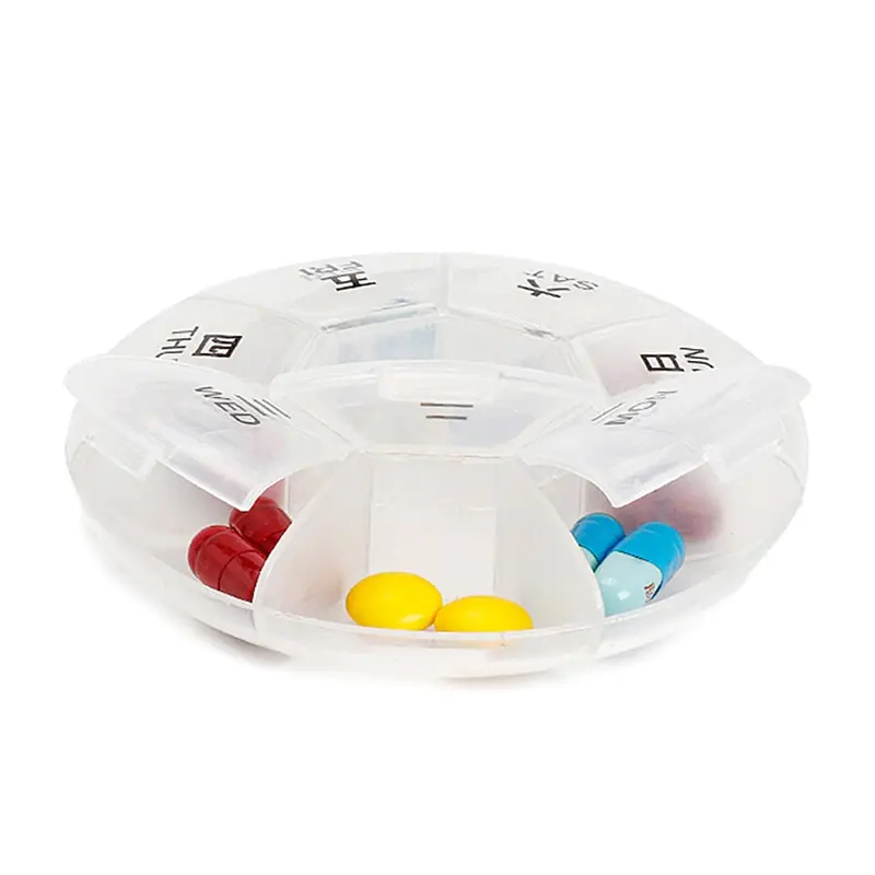 Популярный портативный органайзер для таблеток на 7 дней в неделю, пластиковый ящик для хранения таблеток, медицинский ящик, разветвитель, инструмент для ухода за здоровьем - Цвет: Коричневый