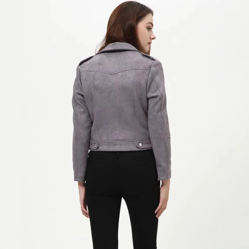 Женская замшевая куртка TMODA253 из искусственной кожи на осень и зиму женская