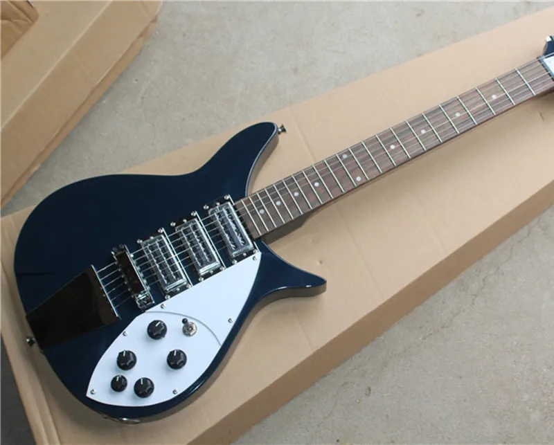 

6-String Eletcric Guitar,Dark Blue Color,22 Frets,Rosewood Fingerboard,3 Open Pickups and can be Customized