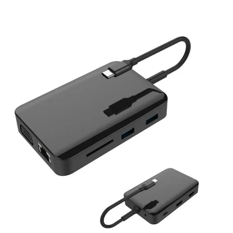 Высокое качество 9 в 1 адаптер тип-c к HDMI RJ45 USB3.0 TF Аудио Plug and Play PD Многофункциональный узловой центр адаптер для ПК