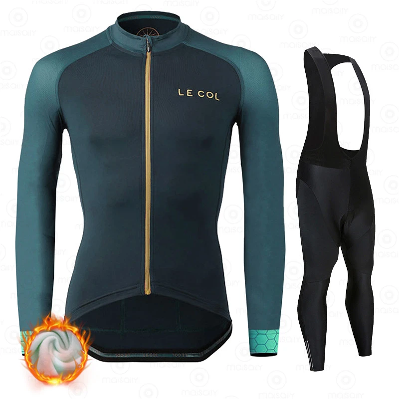 LE OCL Menu0027s Clothing Winter Warm Fleece Cycling Clothing Suit MTB