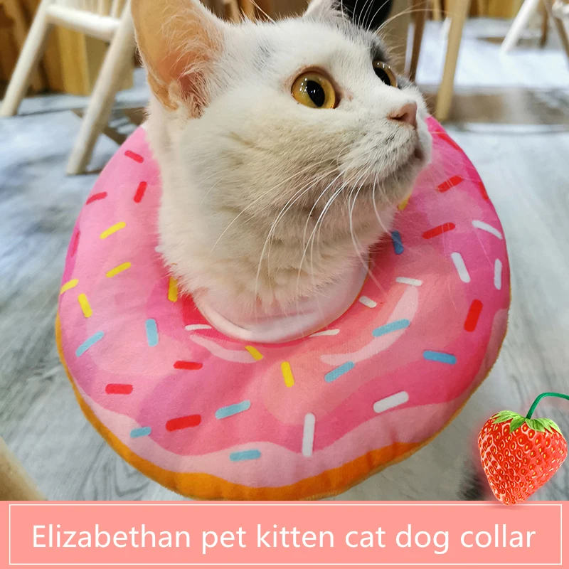 Collar de algodón ajustable para gatos y perros, collarín de protección para mascotas