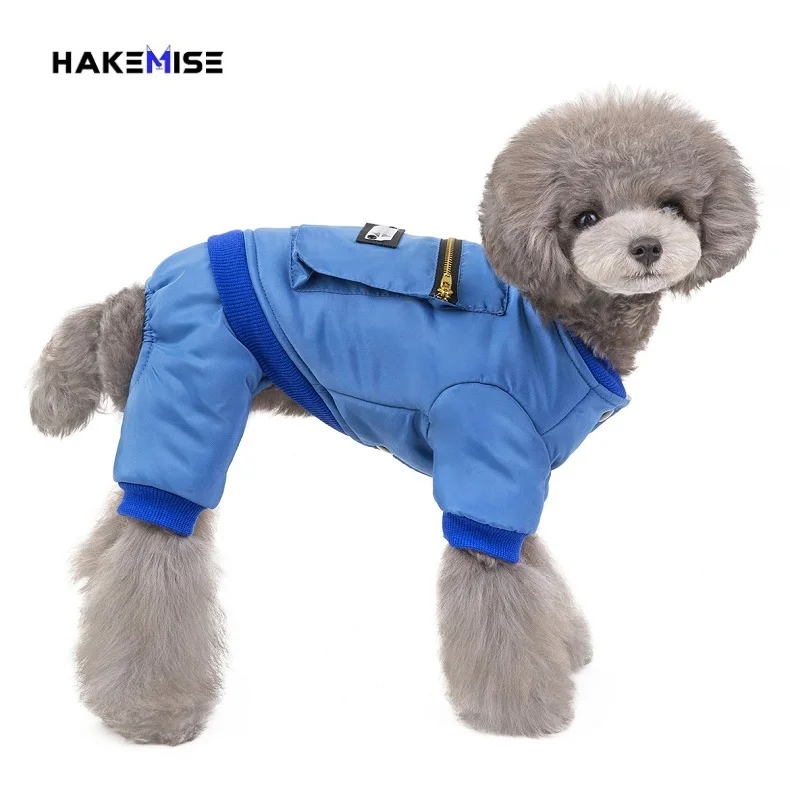 Blue color Новая зимняя одежда для собак Одежда Комбинезоны для собак четыре ноги комбинезон для йоркширского терьера Чихуахуа костюм для щенков s-xxl - Цвет: Blue color