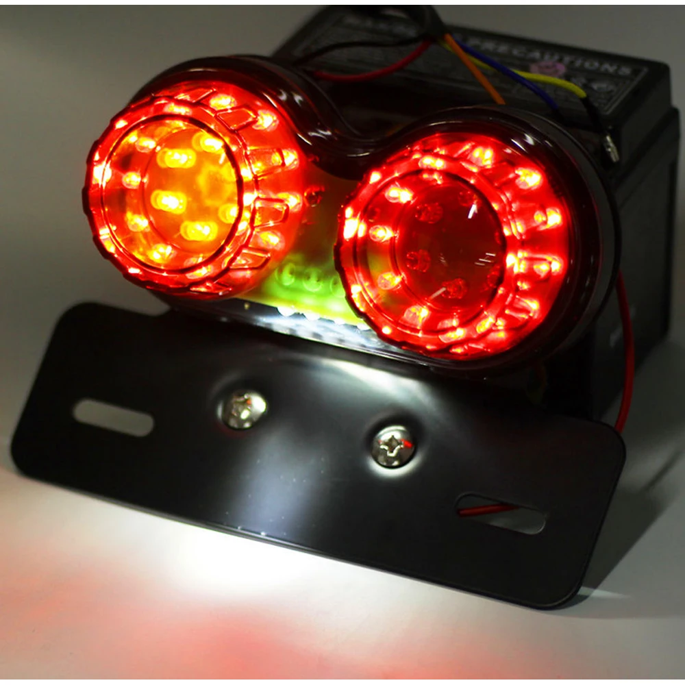 Универсальный мотоциклетный двойной светодиодный задний светильник с дымчатыми