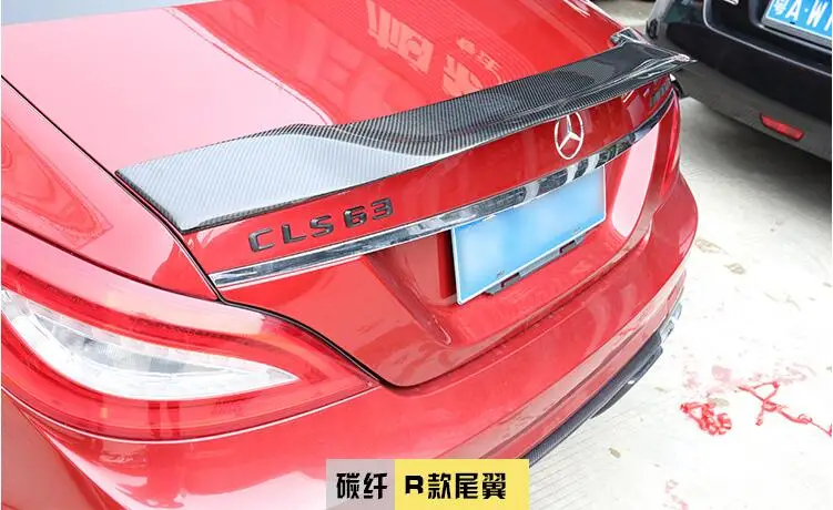 High Quality CARBON FIBER REAR WING TRUNK LIP SPOILER FOR Mercedes Benz W218 CLS300 CLS350 CLS63 2012- R STYLE