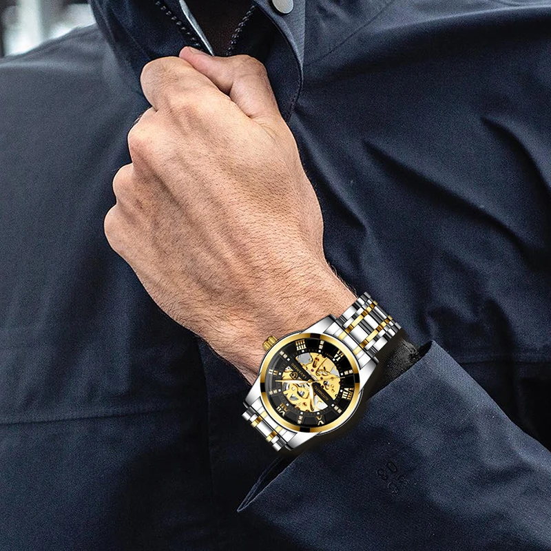 Lavaredo Топ бренд класса люкс Ретро нержавеющая сталь мужские часы спортивные водонепроницаемые автоматические механические часы с скелетом классный дизайн A5