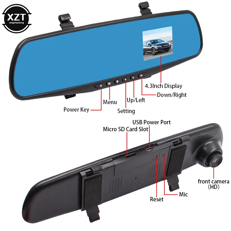 Car Camera Cam Digital Video DVR DVRs Recorder Camcorder 120 Degree HD 1080P Inverted Mirror Night Version G-Sensor Driving