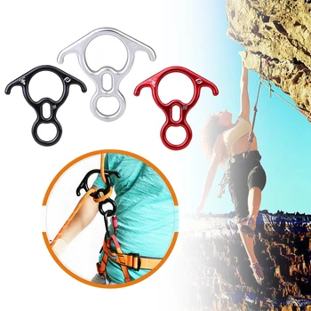 

Outdoor Climbing Descender Rappelling Ropes Downhill Horns 8-Rings Slowing